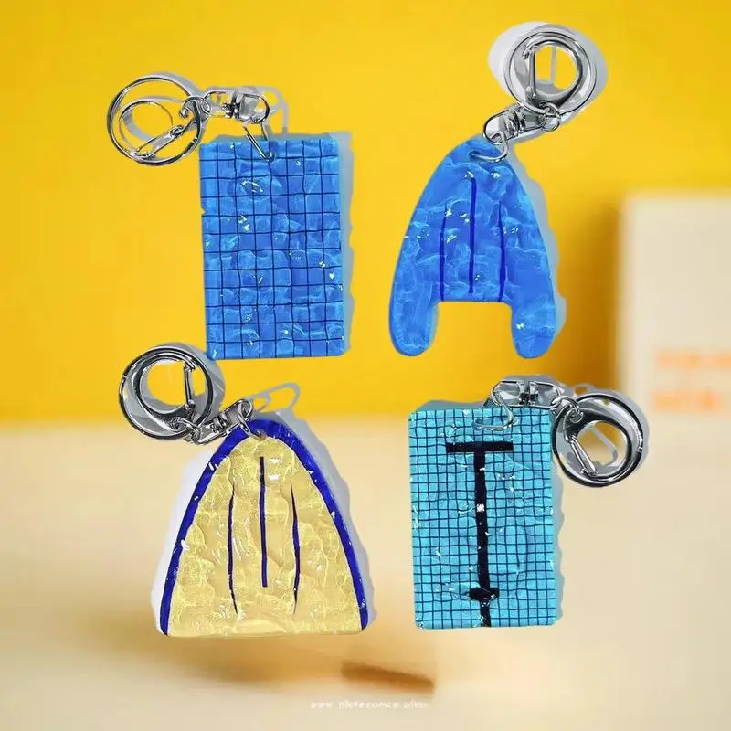 Pendentif de piscine éclatant, porte-clés ondulé, porte-clés de voiture, cadeau de nageur unique