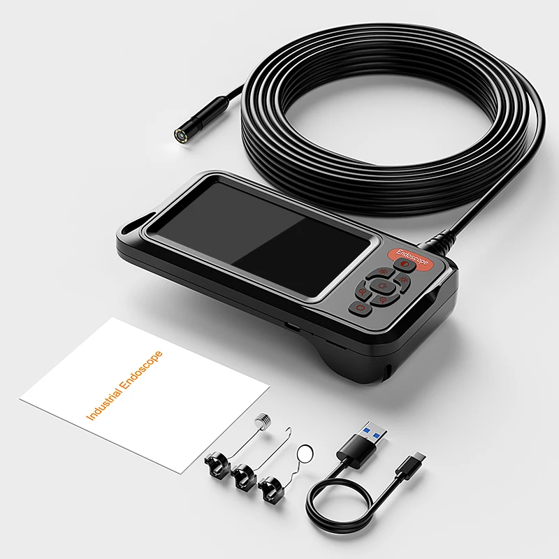  4.3-inch IPS Screen Borescope Camera 1080P HD 8mm IP67 Waterproof Industrial Endoscope Inspection Camera for Piping Automobile