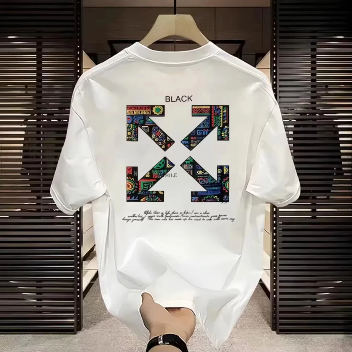 AliExpress NONE Mens Womens Hip Hop Graphic Printing Round Neck Cotton Oversized Tshirt 2025 New Harajuku Gothic Tops ins