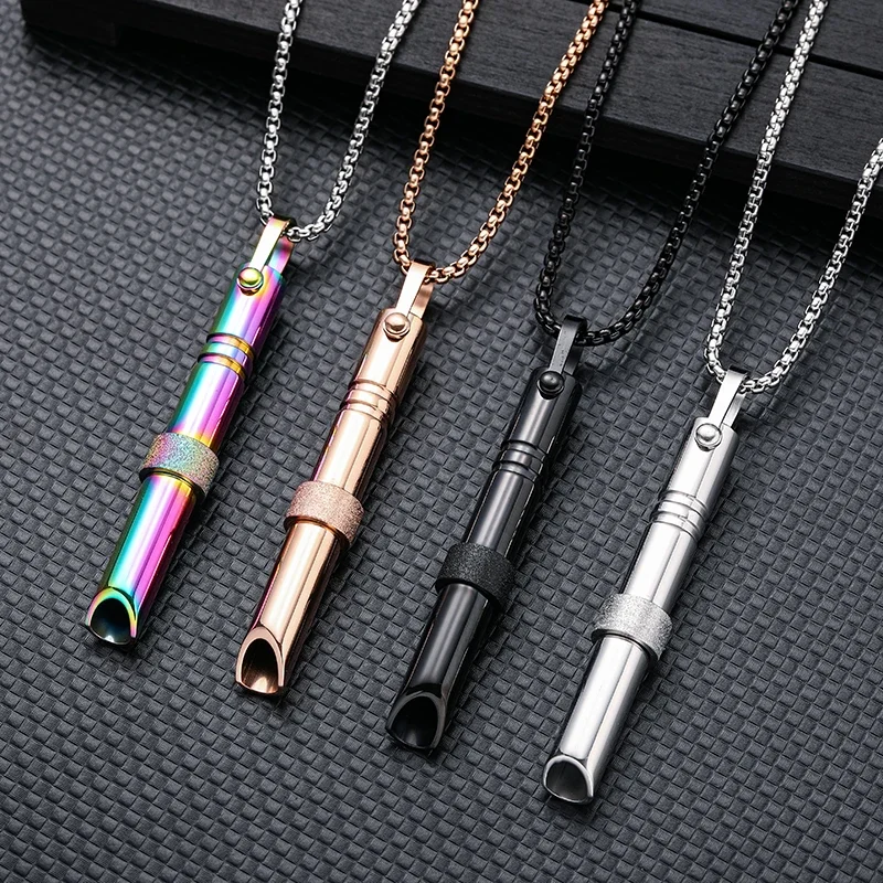 Fashion personality simulation whistle model pendant necklace men and women trend hip-hop collarbone chain couple jewelry