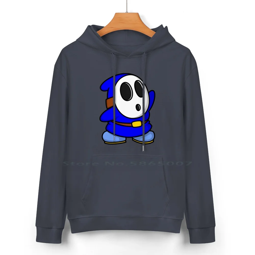 Blue Shyguy Pure Cotton Hoodie Sweater 24 Colors Blue Shyguy Super Bros Luigi Peach Bowser Yoshi Goomba Koopa 100% Cotton