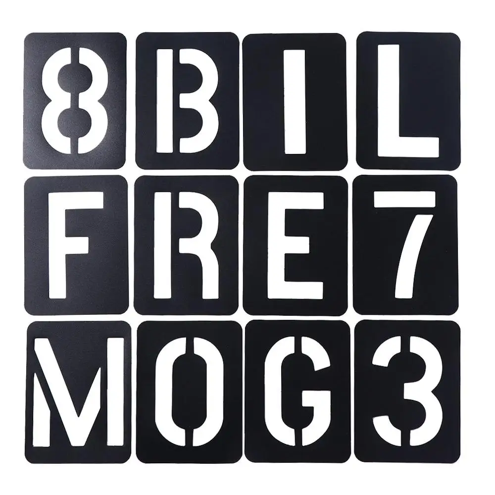 

Embossing Stamping Letter Number Symbols Templates Hollowed Letter Stencils Kit Spray Painting Template Copying Stencils