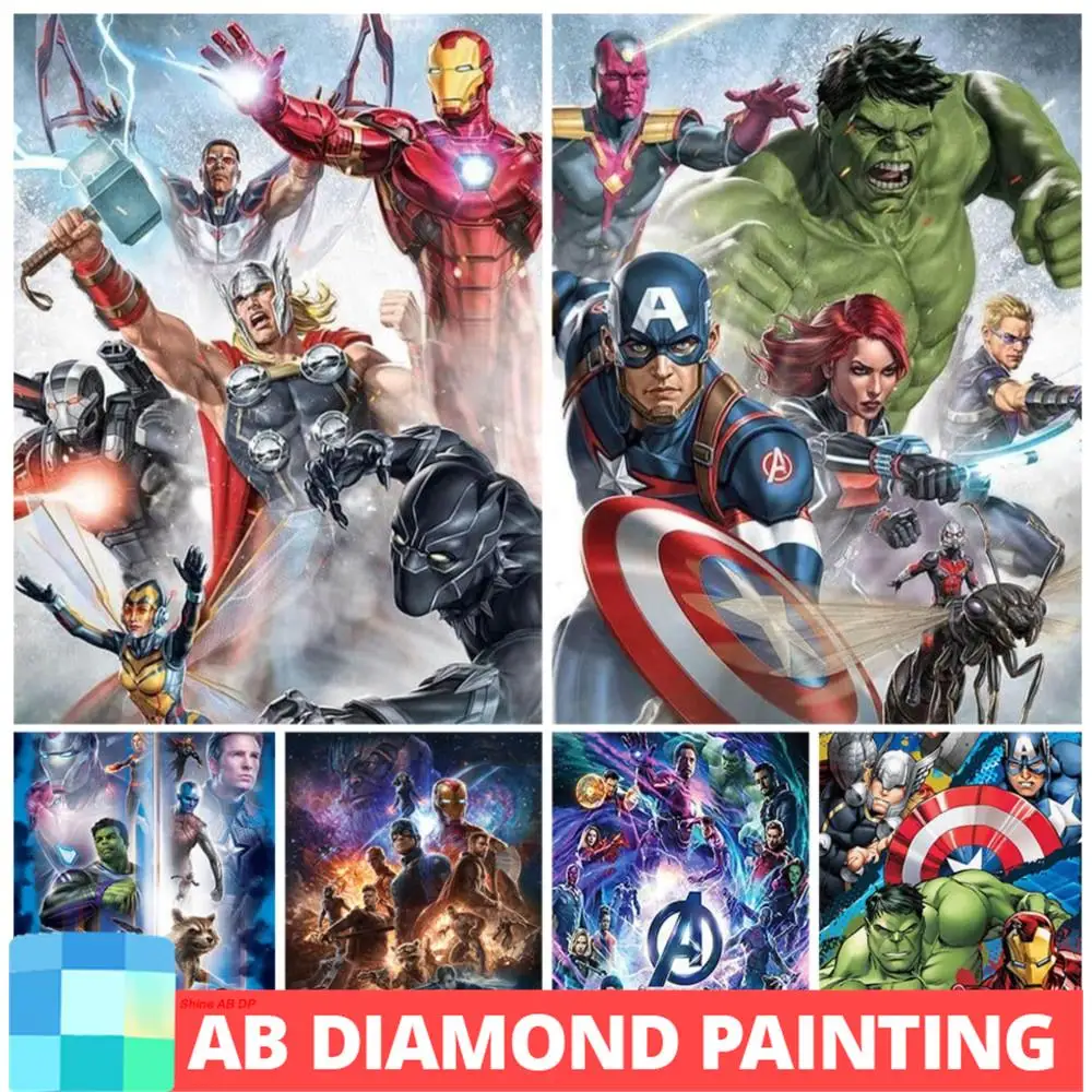 AB Avengers Northern Lights Diamond Painting Iron Mosaic Embroidery 5D DIY 2023 New Products Sets Crafts Gifts Home Decor