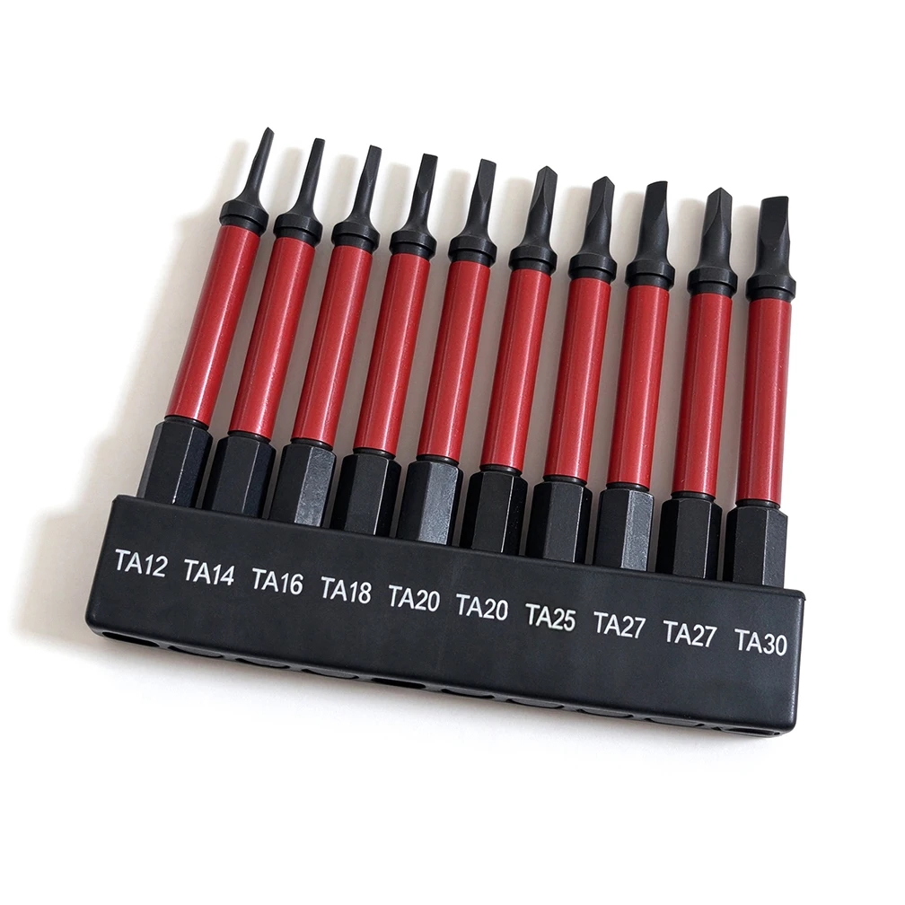 10Pcs Tamper Proof Triangle Screwdriver Bits Set, 2.5Inch Triangular Security Screw Bits, S2 Alloy Steel 1/4 Inch Hex Shank, TA1
