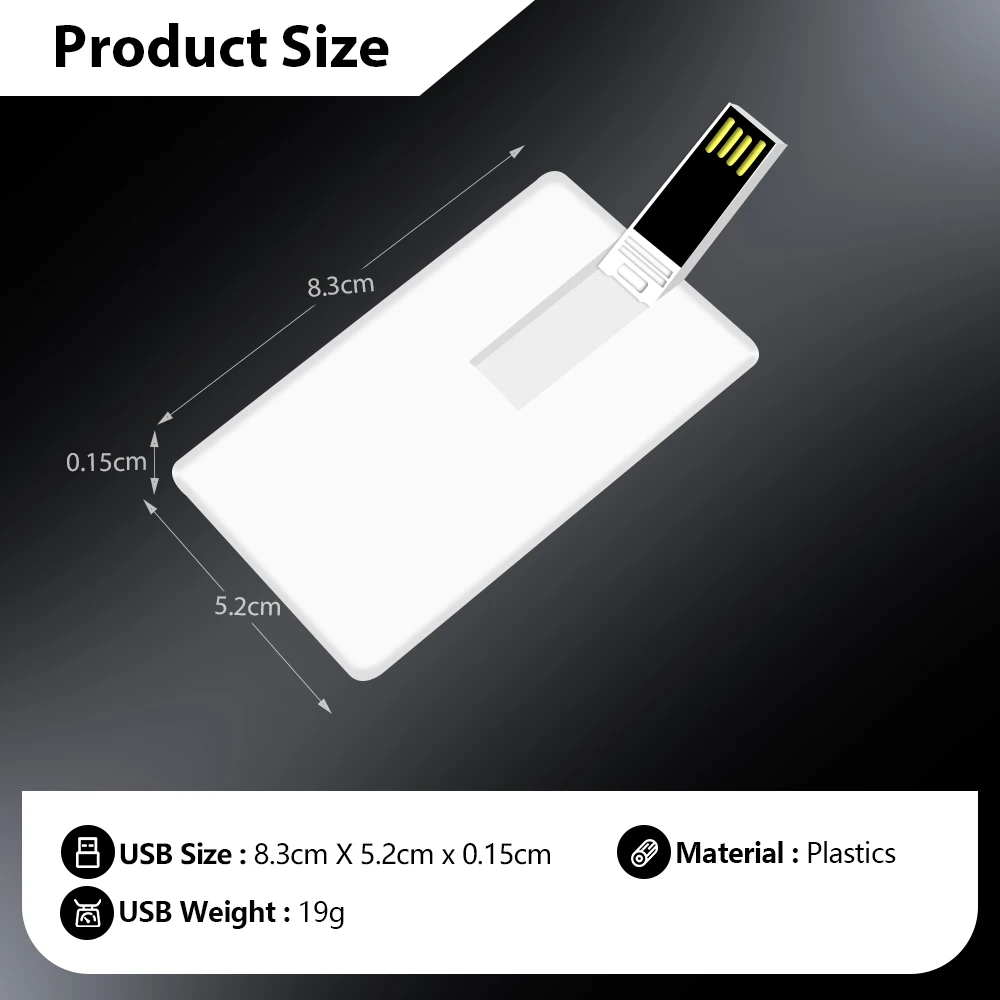 Free Custom Logo Pen Drive 64GB Customized Credit Card USB Flash Drive 32GB Personal Gift Pendrive Color Printing Memory Stick