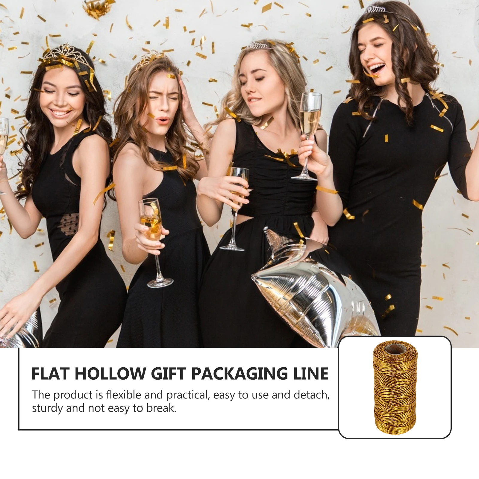 

1 Roll Gift Wrapping Line Long Flexible Tag Line For Diy Present Packaging Rope Craft Binding Strap Multipurpose