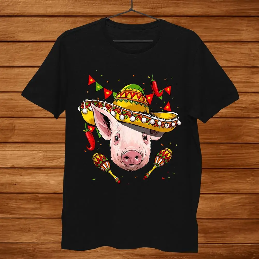 Cinco De Mayo Pig Mexican Lover Sombrero Pig T-shirt Size S-5XL