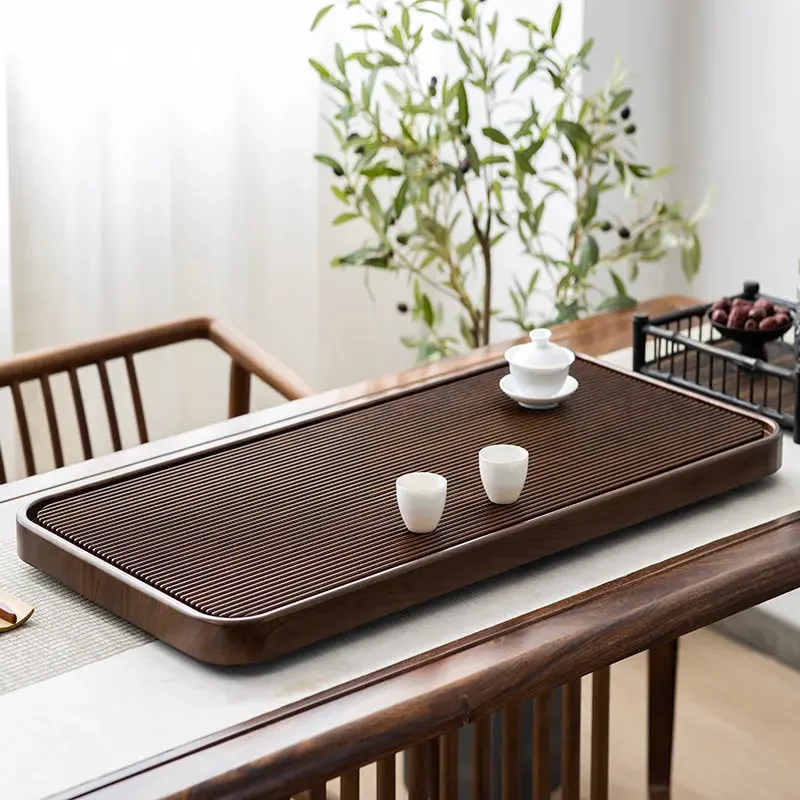 Whole Solid Wood Tea Tray Large Size Chinese Wooden Trays Decorative Drainage Type Tea Board High-end Tea Set Accessories