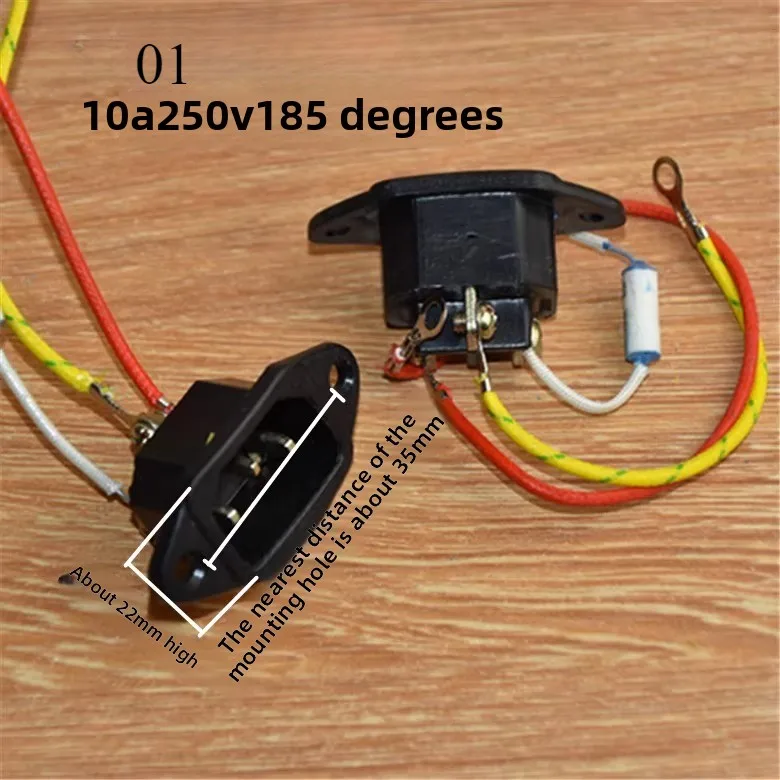 1 قطعة طنجرة الأرز قدر الضغط الكهربائي دبوس كلمة ثلاثة حفرة قابس طاقة المقبس 10A مع سلك 185 درجة الصمامات العالمي