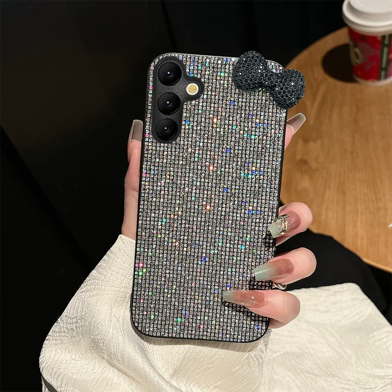 Luxuriöse Glänzende 3D-Kunstdiamant-Schleifenknoten-Handyhülle für Samsung Galaxy S26 Ultra S25 S24 S23 S22 Plus FE S25Edge Liebliche Weiche Schutzhülle – Detail 7