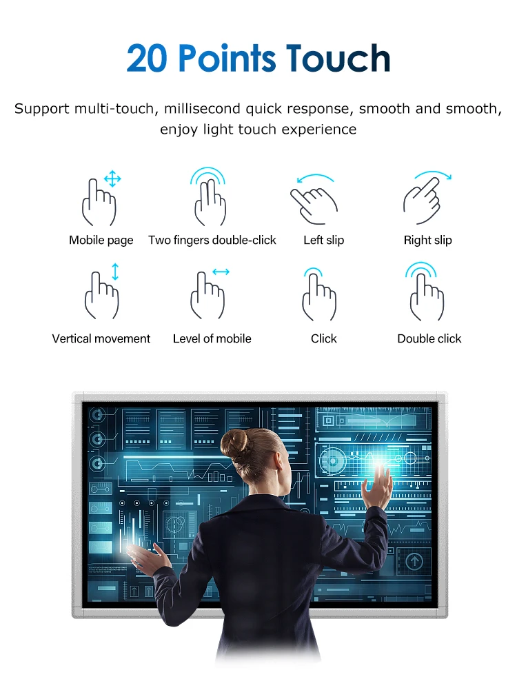 75 Inch Smart Interactive LED Panel Children's Education Electronic Teaching Board Interactive Whiteboard