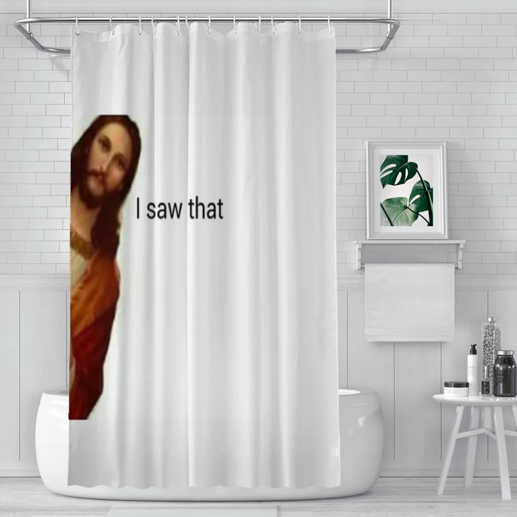 jesus saw that Unique decor Modern Fabric Bathroom Shower Curtains art design Print Curtain