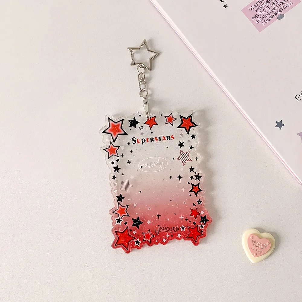 ساطع نجوم Kpop حامل بطاقة الصور المفاتيح المحمولة الاكريليك 3 بوصة حامل صور صغير جميل Kawaii المعبود غطاء بطاقة جمع