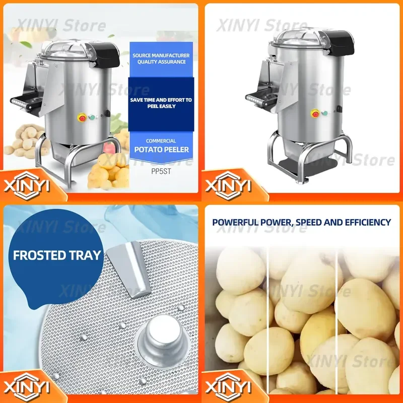 Fully Automatic Stainless Steel Potato Peeling Machine for Commercial Use Potato Vegetable Peeling and Cleaning Machine
