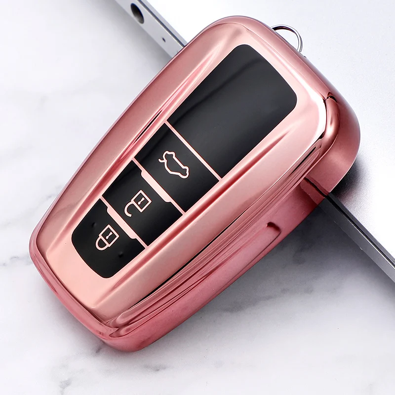 Fashion TPU Shell For Toyota Prius Camry Corolla CHR C-HR RAV4 Land Cruiser Prado Car Key Case Full Cover Accessories