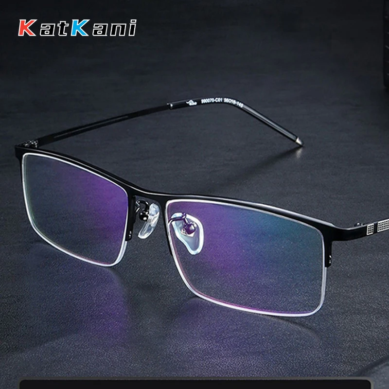 

KatKani New Fashion Business Half Frame Ultra Light Alloy Spectacle Eyewear Optical Prescription Glasses Frames Man 990070