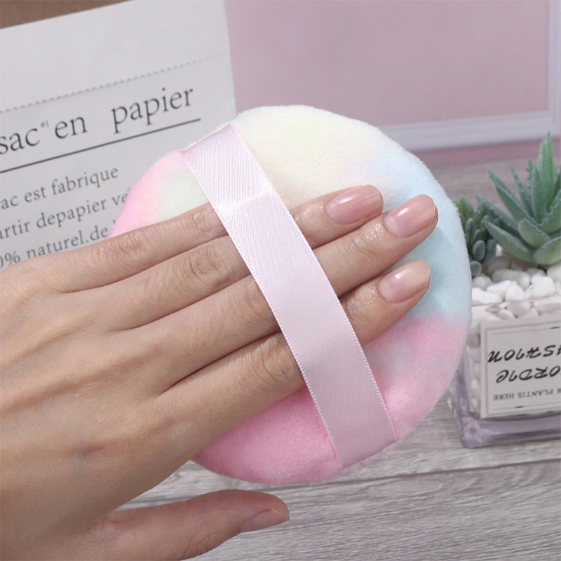 【Round 10.5CM Cosmetic Villus Soft Plush Powder Colors Puff Sponge Talcum Powder Cosmetic Makeup Tools】