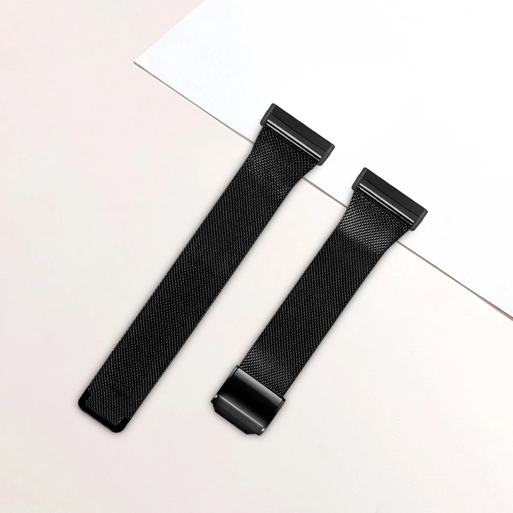 

Milanese Stainless Steel Fine Mesh Smart Watch Strap for Fitbit Versa 3 / Fitbit Sense - Black