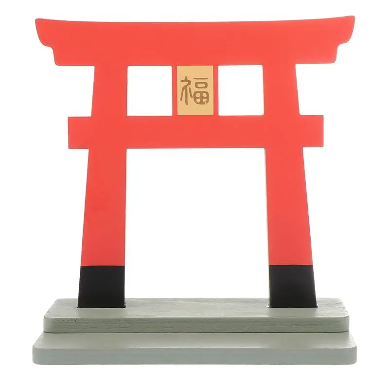 1Pc Building Model Japanese Shinto Torii Wooden Gate Japanese Torii Gate Japanese Shrine Statue Miniature Shrine Japan Ornaments