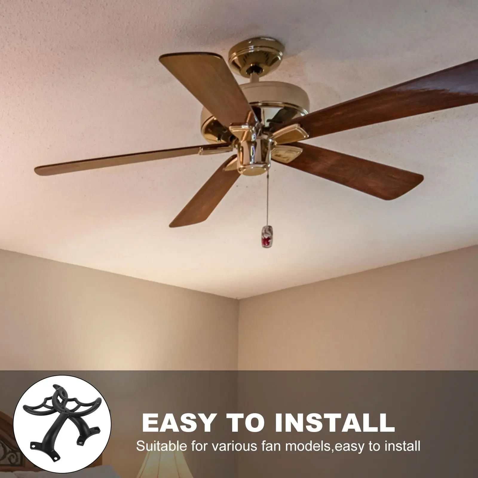 2Pcs Fan Blade Support Rod Zinc Alloy Sturdy Ceiling Fan Blade Arms Replacement Bracket Mount For Repair Supply