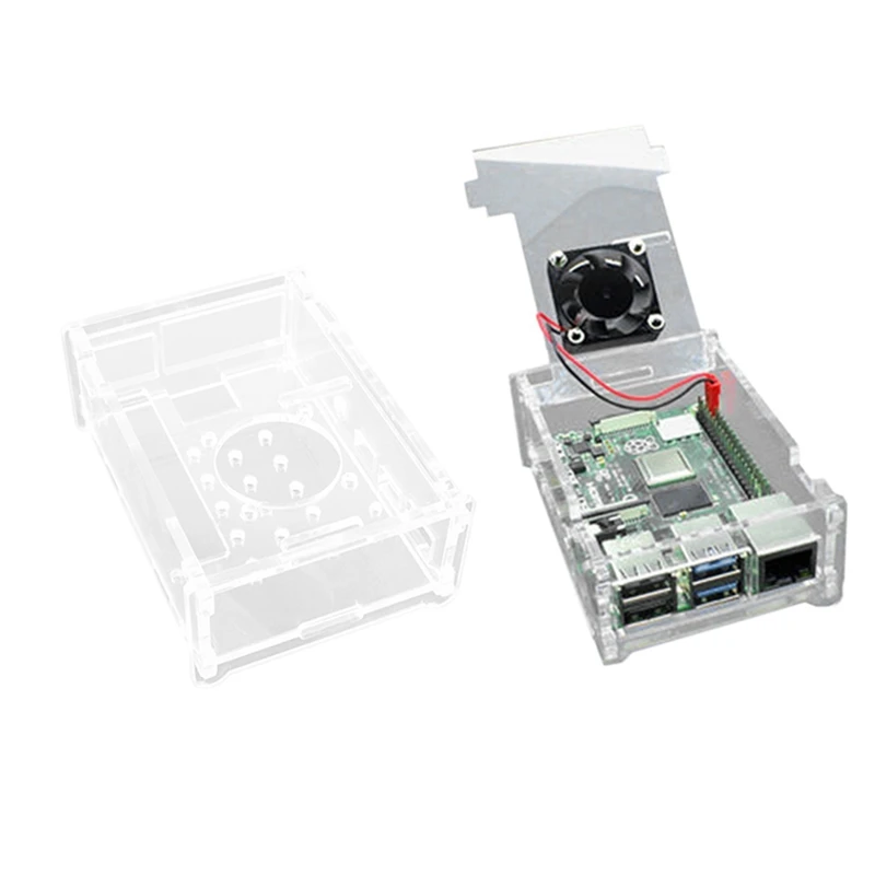 Para Raspberry Pi 4a generación carcasa acrílica, funda transparente de disipación de calor para Raspberry Pi 4B+