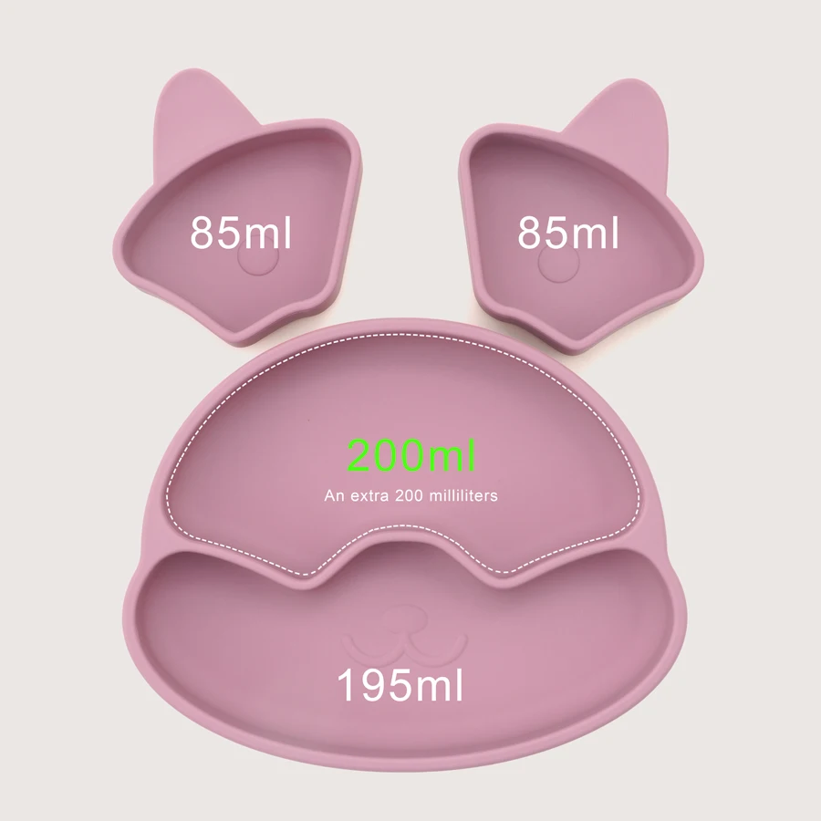 New BPA Free Baby Sucker Silicone Dining Plate Cartoon Children Dishes Plate Toddle Training Tableware Kids Feeding Bowls