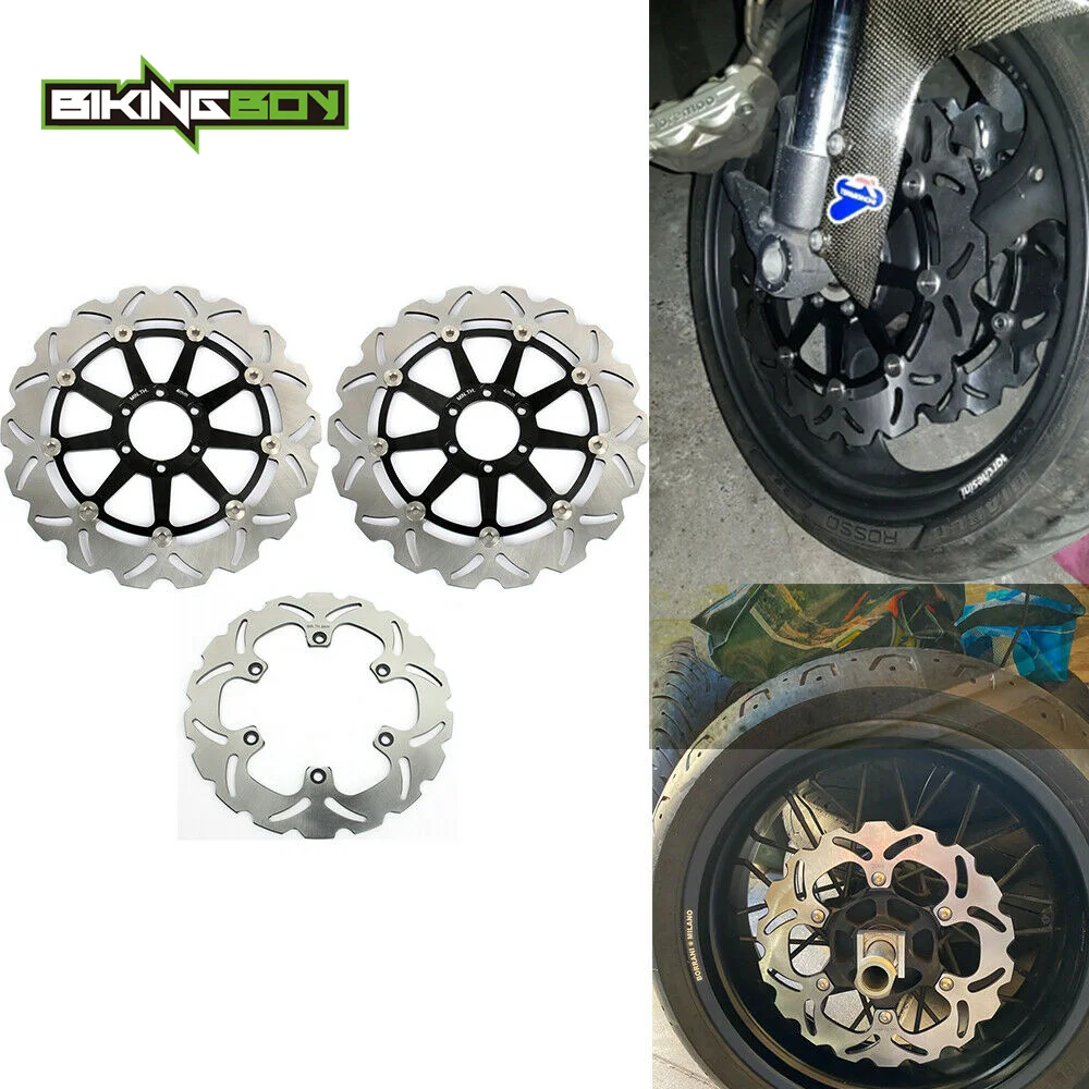 BIKINGBOY Front Rear Brake Discs Disks Rotors For Yamaha XJR 1200 95 96 97 FZR 1000 Genesis 87-89 FZR 1000 EXUP 90-95 91 92 93