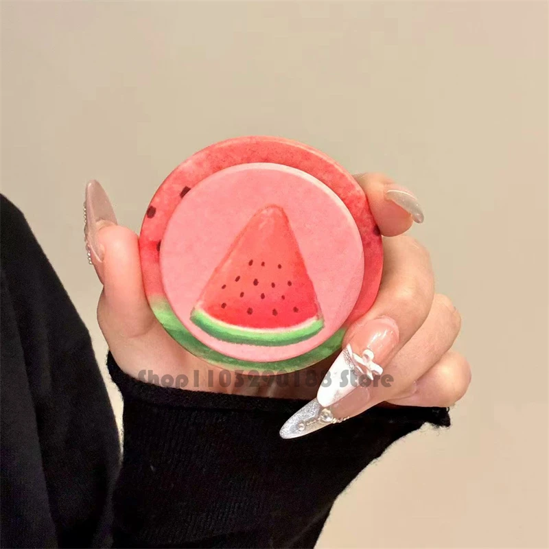 귀여운 한국 만화 과일 자석 홀더 그립톡 그립톡 폰 스탠드 홀더 아이폰 16 15 패드 맥세이프 스마트톡용