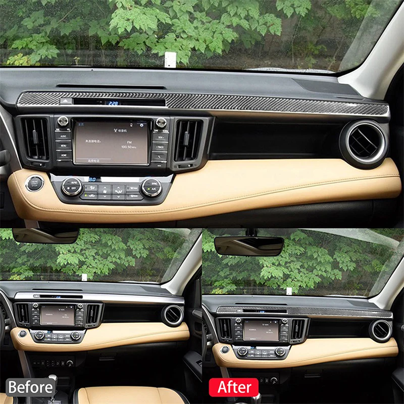 ダッシュボードトリム,車内アクセサリー,左ハンドル用,センターコンソール,トヨタrav4 2013 2014 2015 2016 2017 2018