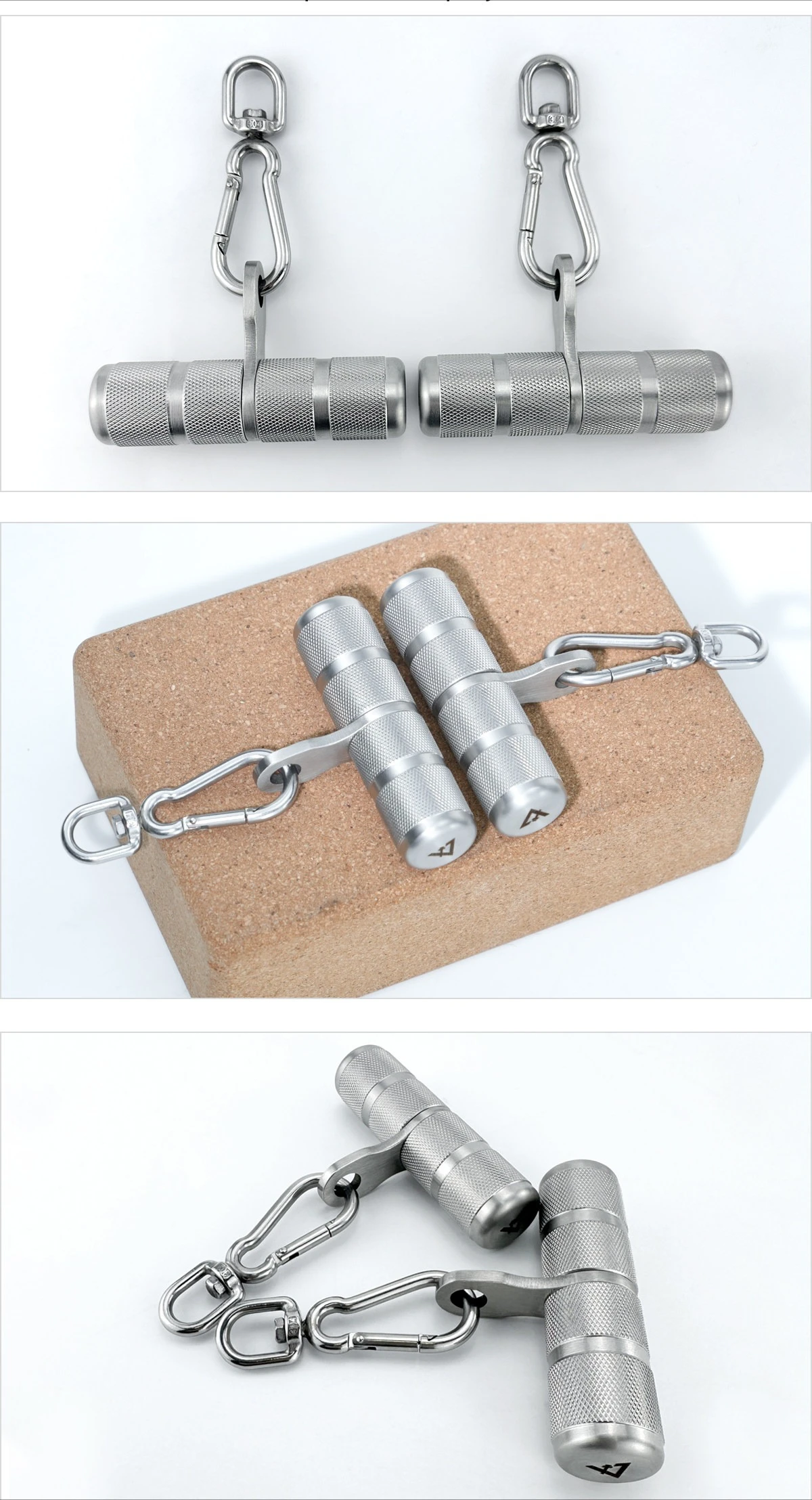 Stainless Steel Multifunctional Universal Handle Cable Machine Accessories High Pull Down Grip Fitness Equipment Parts
