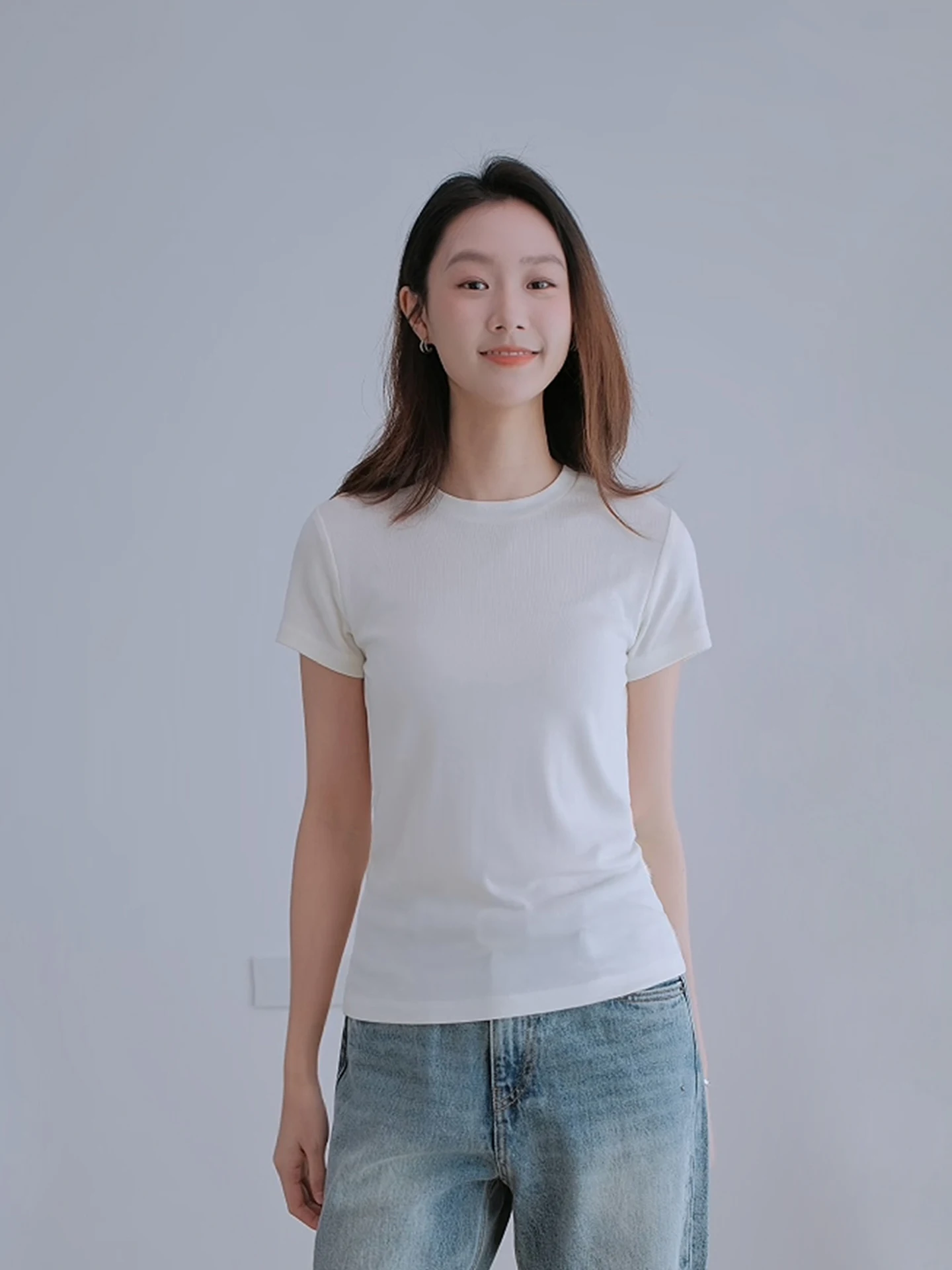 

Laceel Acetate Wool round Ne ort Sve Women's T-irt Lightweight Breathable Slim Fit Spring Base irt Top