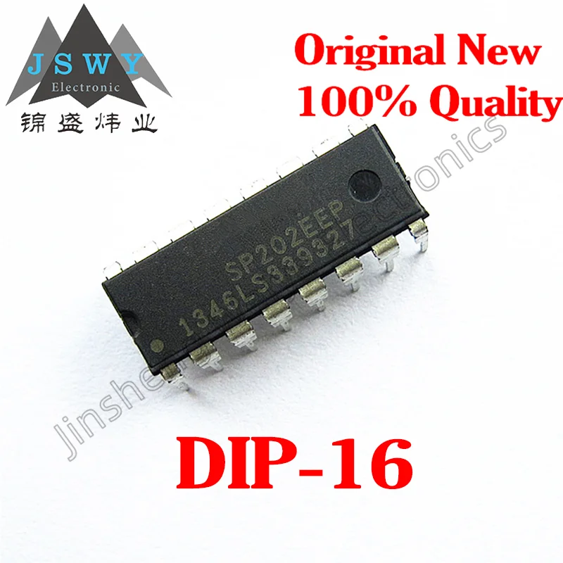 10PCS SP202EEP SP202 MAX202EPE SP232EEP MAX232EPE MAX232 SP3232EEP SP3232 MAX3232 In-Line DIP-16 Chip IC Free Shipping