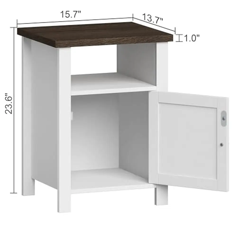 Rústico Vintage Nightstands, Mesas de Armazenamento, Farmhouse Living Room, Madeira Maciça Branca, Fácil Construção, Quarto, Conjunto de 2