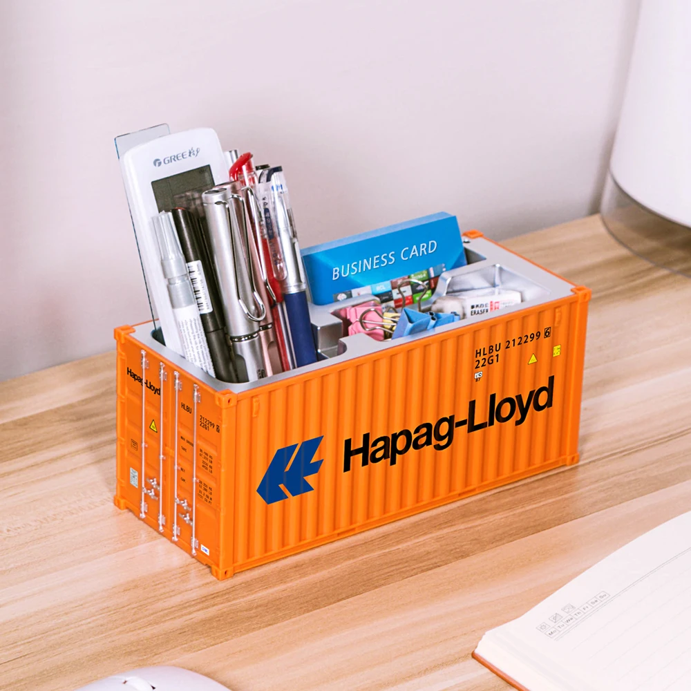 20 Feet Shipping Container Pen Holder Mini Container Ship Business Card Box Freight Logistics Container Scale Model Box Gift