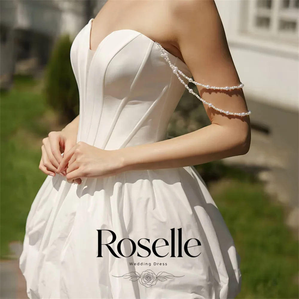 DREAM Short A-Line Wedding Dress 2026 Sweetheart Pleat Open Back Off The Shoulder Pearls Bridal Gown Vestido De Noiva Customized