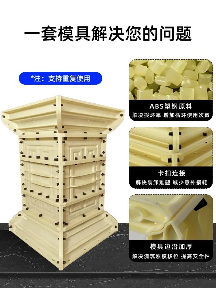 Base Roman Column Square Mold Base Column Foot Villa Square Column Base Gate Square Cement Column Decorative Large Base