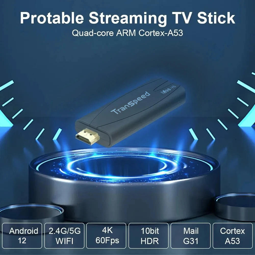 TV Stick For Android 12 ATV With TV App 4K 3D TV Box 2.4G&5G Voice Assistant Control Media Player TV Receiver Set Top Box