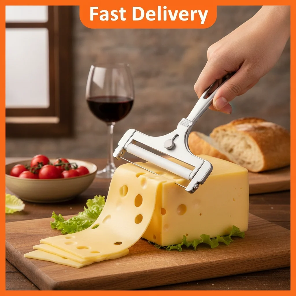 1/2PCS Premium Stainless Steel Cheese Slicer With Wire Adjustable Thickness Cheese Butter Cutter For Effortless Cutting Cheese