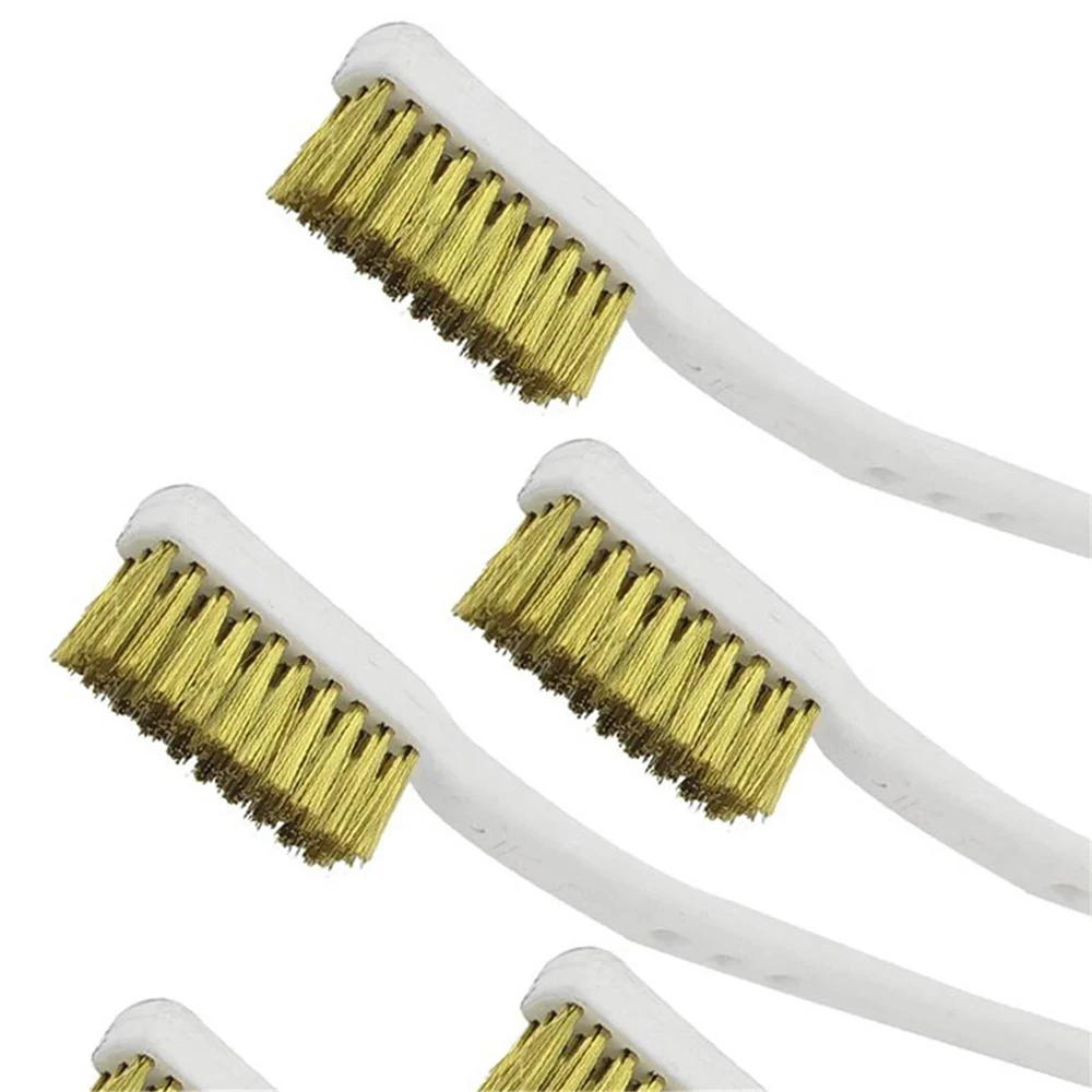 5Pcs Mini Brass Wire Brush 175mm – Industrial Metal Polishing Paint & Rust Remover Steel Wire Brushes Burring Cleaning LK-AA115