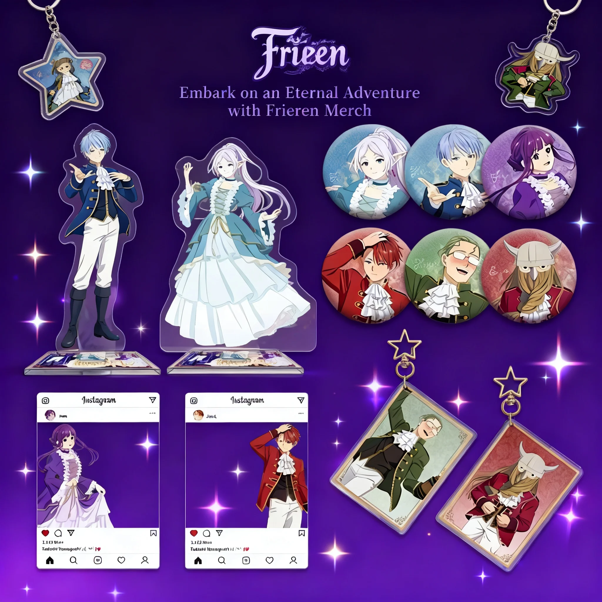 

Аниме-мерч Frieren: За пределами путешествий – акриловая подставка, двойной светящийся значок, прозрачная карта, брелок, коллекционный подарок, хит продаж