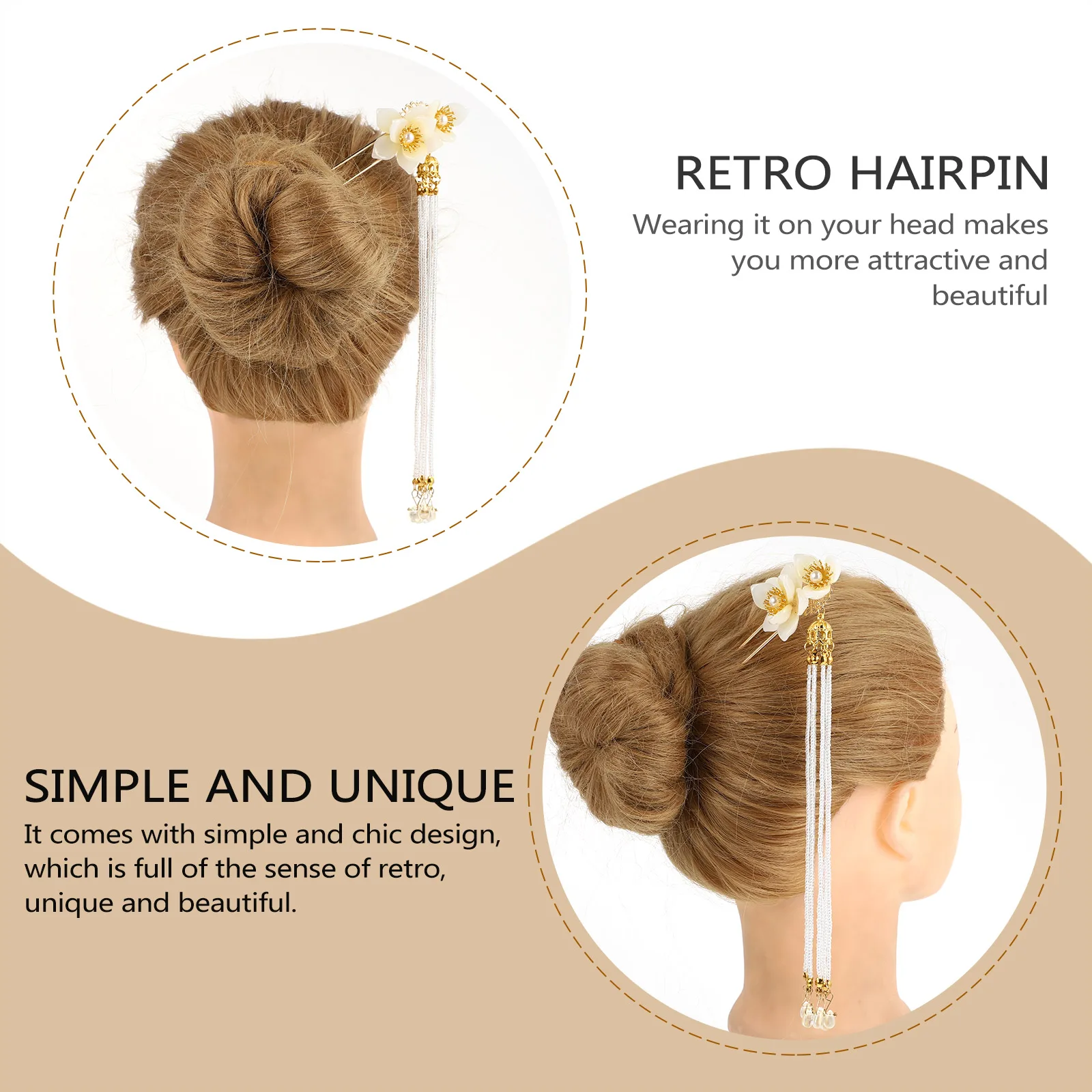 

Premium Alloy Tassel Hair Stick Exquisite Retro Hair Fork Elegant Hair Accessory For Costume Party Ceremony Photography