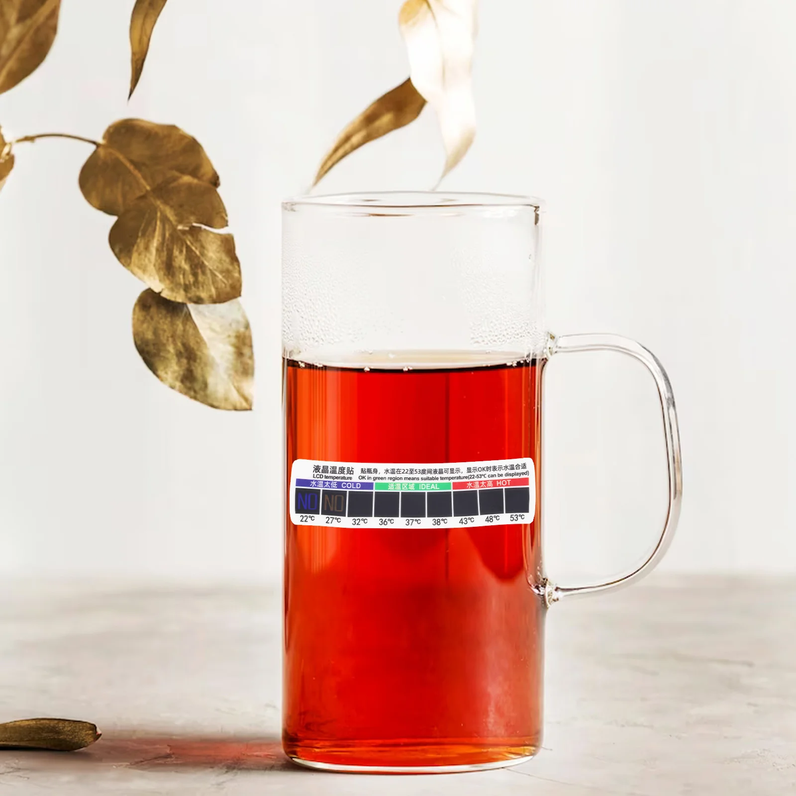 10 قطعة ملصق درجة حرارة الماء المالحة الفسيولوجية شريط ميزان الحرارة اللاصق لزجاجة غسل الأنف مقياس درجة حرارة الجسم #6