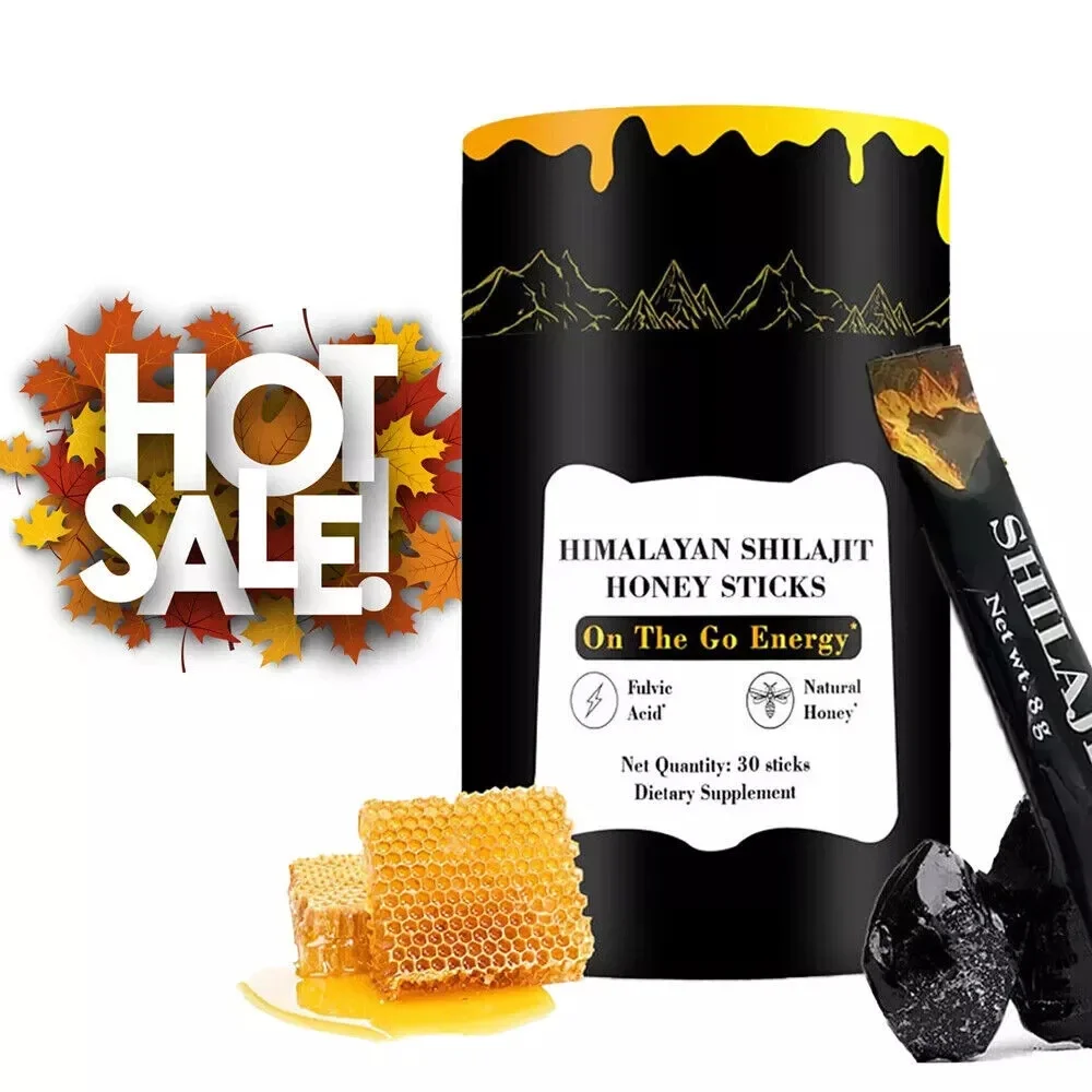 Himalayan Shilajit Sticks with Natural Honey, 30 Sticks, Energy Improve & Immune Support, 75%+ Fulvic Acid, 85+ Trace Minerals