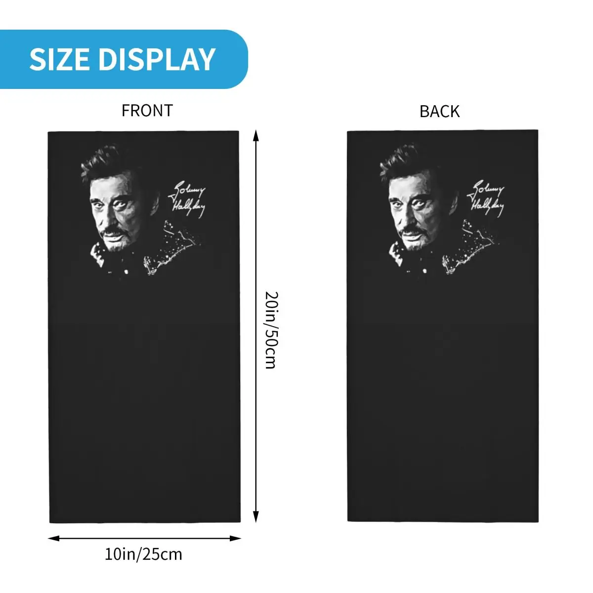 Johnny Hallyday Sänger Bandana Hals abdeckung gedruckt Sturmhauben Gesichts schal Mehrzweck Radfahren Outdoor-Sport Unisex Erwachsenen wind dicht