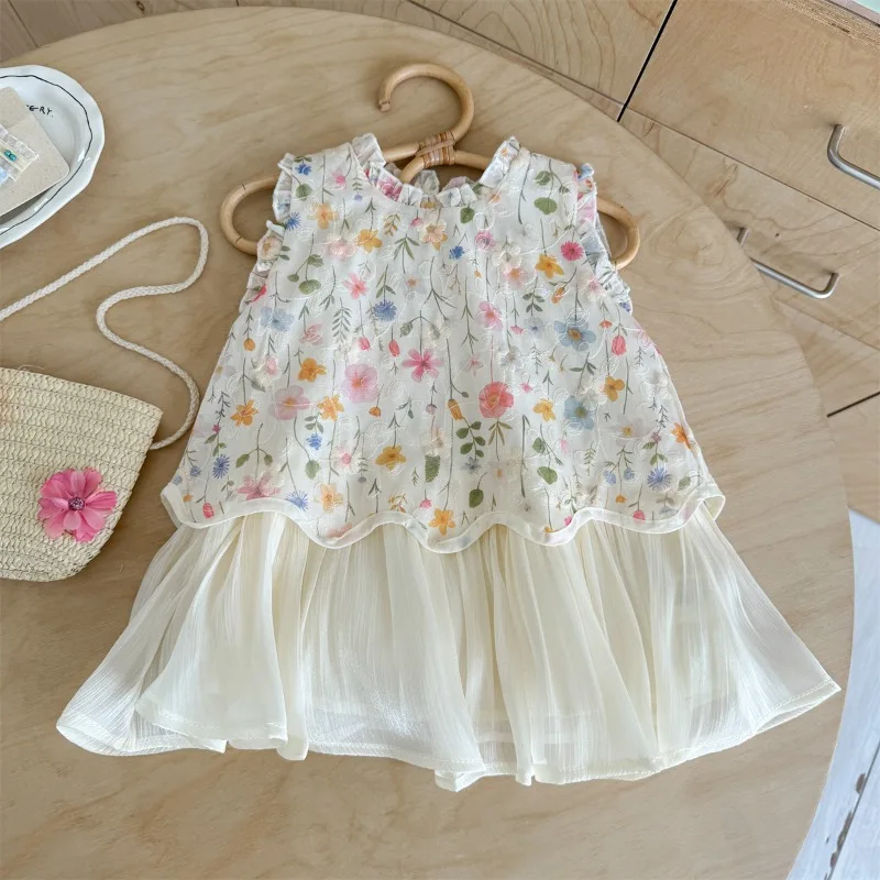 Girls' Dress Summer Dress 2026 New Fashionable Children's Strap Skirt Summer Baby Girl Unique Beautiful Skirt
