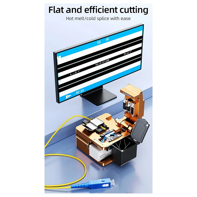 M18K-S09 Fiber Optic Cleaver+Pliers Light Optical Fiber Fusion Splicer Cutter With Dust Bin FTTH Fiber Cold Connection Cutter