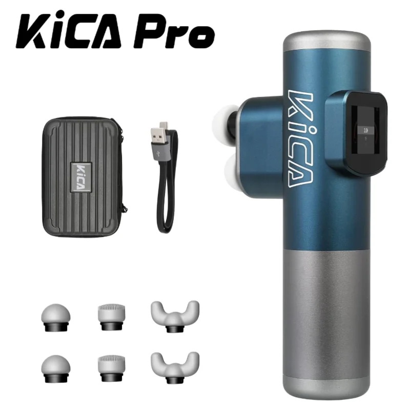 KiCA Pro Double-Head Fascia Gun with LED Display Touchscreen, Deep 13kg Impact Massage Gun, 6 Massage Heads 10 Speeds Power