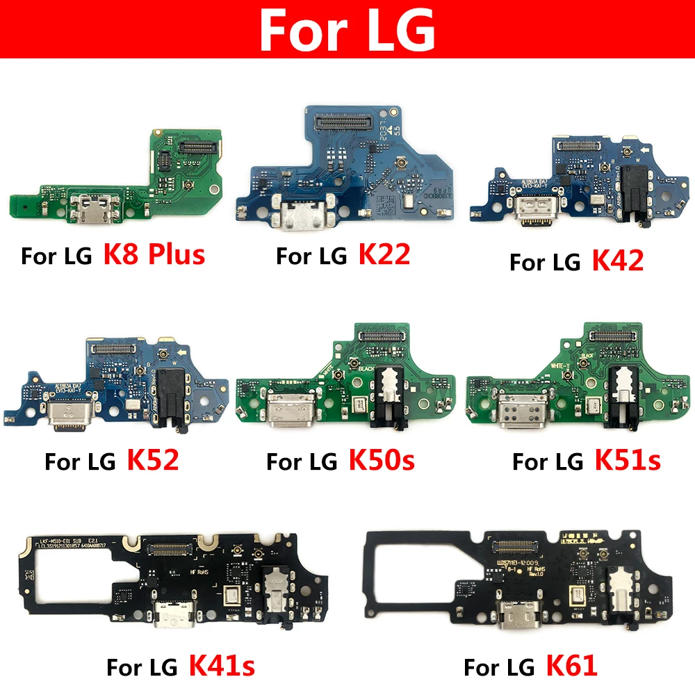 NEW For LG K8 Plus K22 K41S K42 K50S K51S K52 K61 K62 USB Charging Port Charger Board Socket Jack Plug Connector Microphone Flex