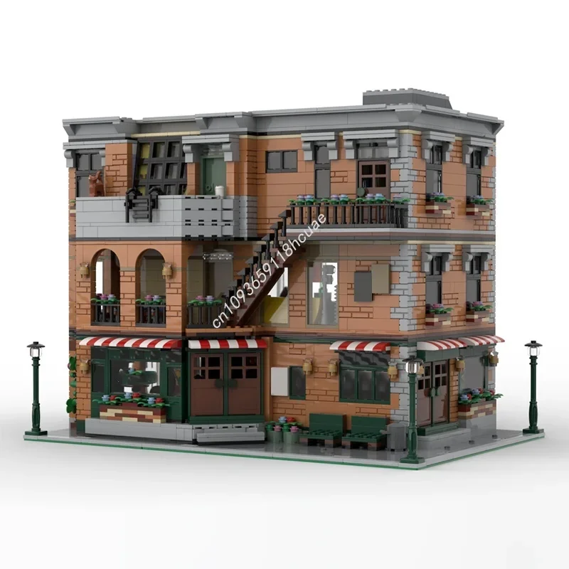

4653 детали MOC: Модульная модель квартиры Central Perk из сериала «Друзья», конструктор, рождественский подарок, набор для сборки, идея для творчества, детские игрушки на день рождения