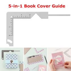 5-in-1 Book Cover Guide Stainless Steel Book Hard Cover Making Tool for Making Notebook Album Cover Scratch Corner DIY Accessory